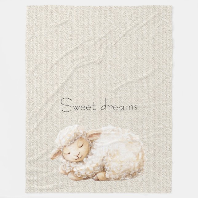 Couverture Polaire Mouton Doux et Fluffy Endormi (Devant)