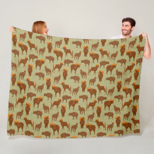 Couverture Polaire Moutons Bighorn de béliers de montagne Motif rusti