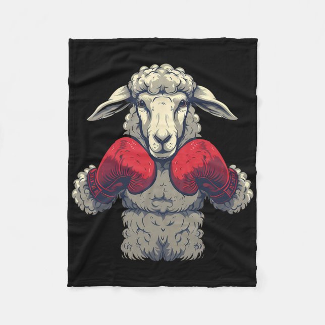 Couverture Polaire Moutons de boxe avec gants de boxe Kickboxing Drôl (Devant)