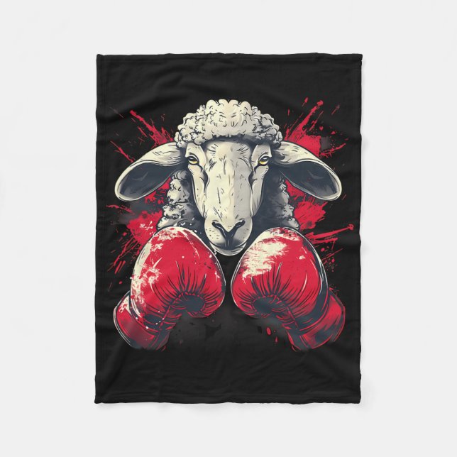 Couverture Polaire Moutons de boxe avec gants de boxe Kickboxing Drôl (Devant)