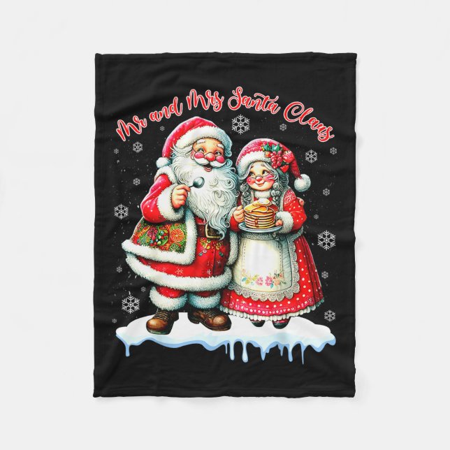 Couverture Polaire Mr &amp; Mrs Santa Claus Christmas Matching Couple (Devant)
