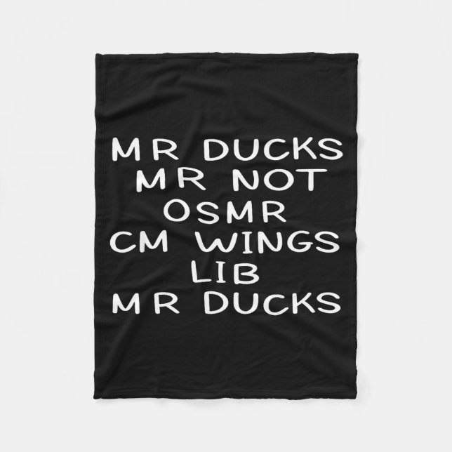 Couverture Polaire Mr M R Ducks T, Funny Duck Lover, Waterfowl Quote  (Devant)