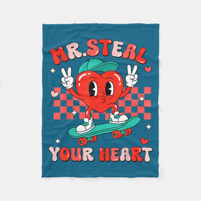 Couverture Polaire Mr Steal Your Heart For Boys Toddlers Valentine's  (Devant)