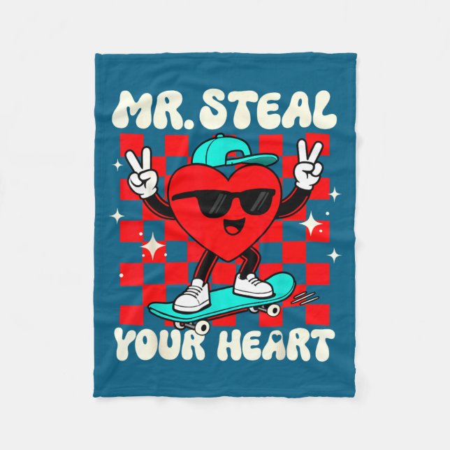 Couverture Polaire Mr Steal Your Heart For Boys Toddlers Valentine's  (Devant)