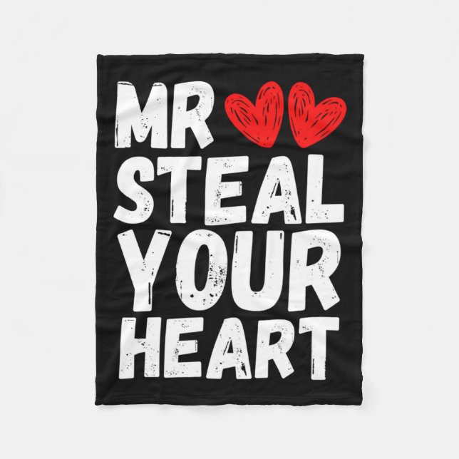 Couverture Polaire Mr Steal Your Heart Valentines Day Boys Kids  (Devant)