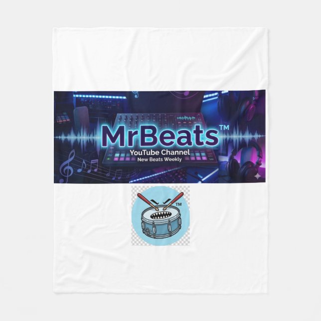 Couverture Polaire MrBeats Original Music Uploads Blanket! (Devant)