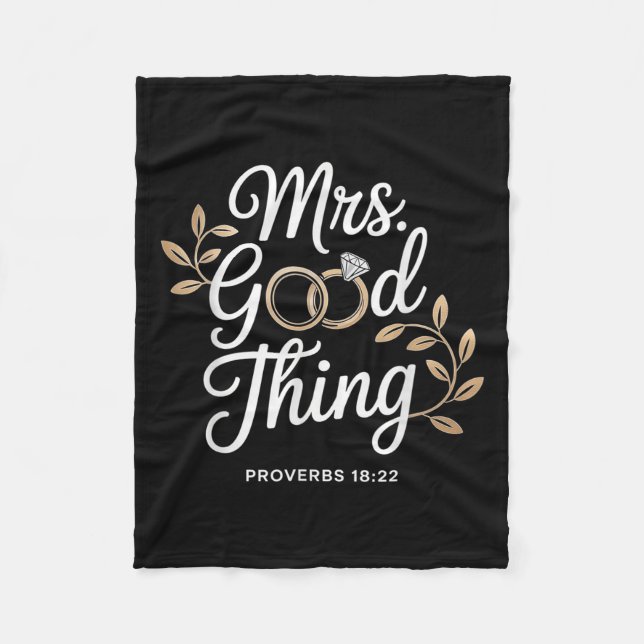 Couverture Polaire Mrs Good Thing Christian Proverbs Christian Couple (Devant)