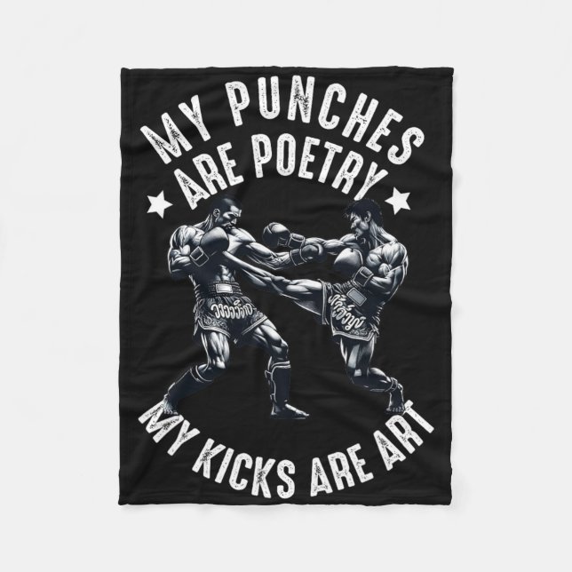 Couverture Polaire Muay Thai Fighter For Men Dad Boys Thai Kickboxing (Devant)