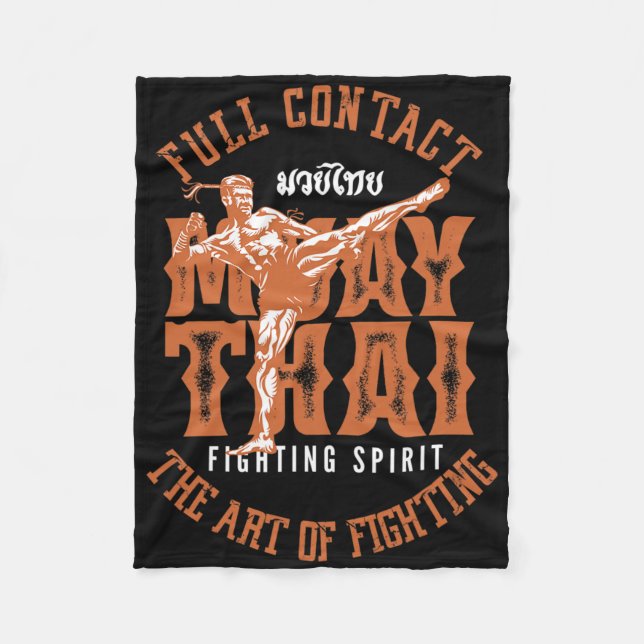 Couverture Polaire Muay Thai Fighter Mma Full Contact Retro Kickboxin (Devant)