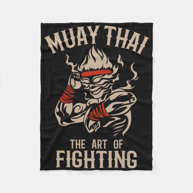 Couverture Polaire Muay Thai Fighter - Muay Thai And Thaiboxing Gift  (Devant)