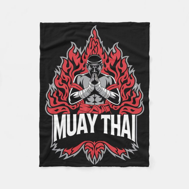 Couverture Polaire Muay Thai Fighter - Thai Boxing Fighter (Devant)