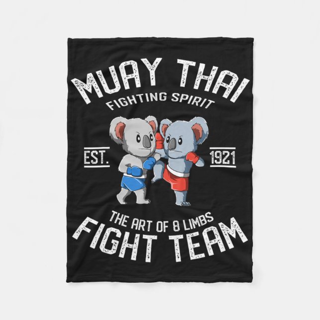 Couverture Polaire Muay Thai Koala Fight Team - Nak Muay, Kickboxing  (Devant)