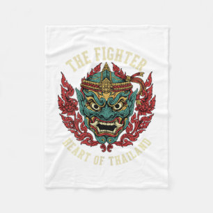 Couverture Polaire Muay Thai Le cœur du combattant Thaïlande Démon MM