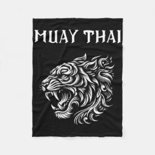 Couverture Polaire Muay Thai Mma Combat Tatouage Rugissement de Tigre