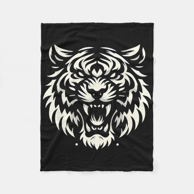 Couverture Polaire Muay Thai Mma Combat Tatouage Tigre Rugir Kickboxi (Devant)
