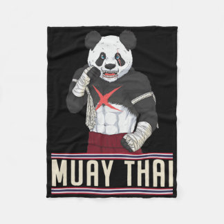 Couverture Polaire Muay Thai Panda Kickboxing Fighter 