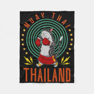 Couverture Polaire Muay Thai Thailand Fist Ring Knee Fighter Techniqu