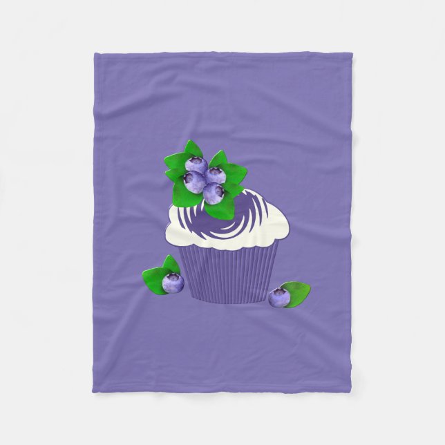 Couverture Polaire Muffin aux myrtilles Violet (Devant)