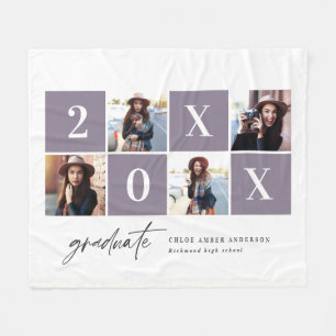 Couverture Polaire  Multi photo typographie lilas violet graduation