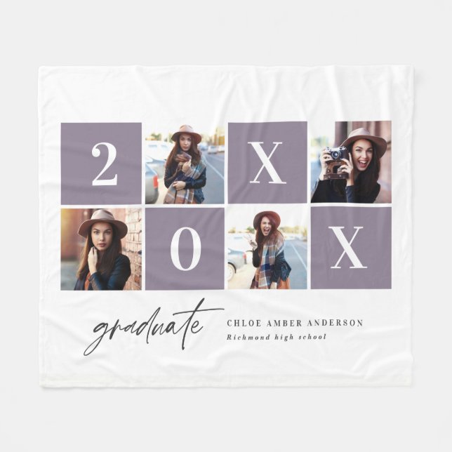 Couverture Polaire  Multi photo typographie lilas violet graduation (Devant (Horizontal))