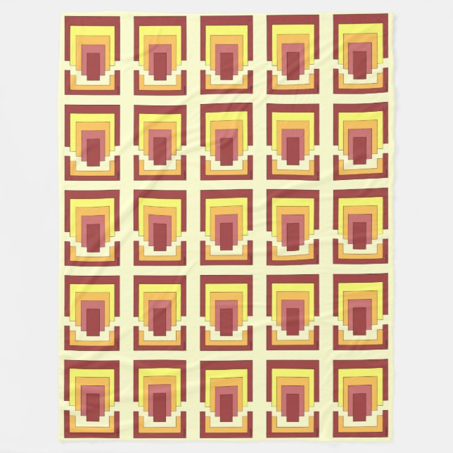 Couverture Polaire Multicolor Abstrait rectangle (style les années 70 (Devant)