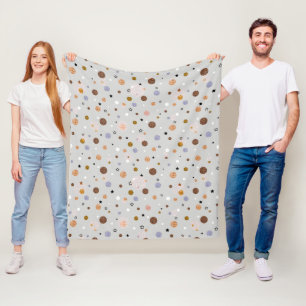 Couverture Polaire Multicolored polka dots on gray.
