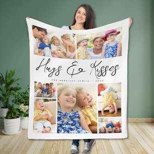 Couverture Polaire Multiphoto Collage de la famille Hugs & Kisses