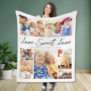 Couverture Polaire Multiphoto Collage Love Sweet Love Family
