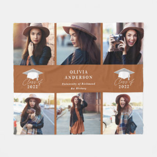 Couverture Polaire Multiphoto terracotta script graduation