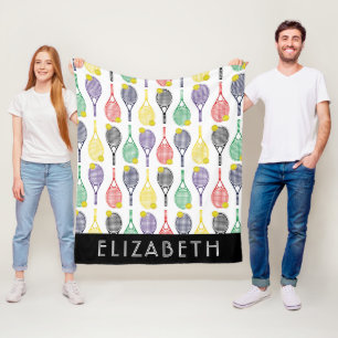 Couverture Polaire Multiple  Tennis blanc Nom ou monogramme personnal