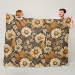 Couverture Polaire Mums et marguerites antiques