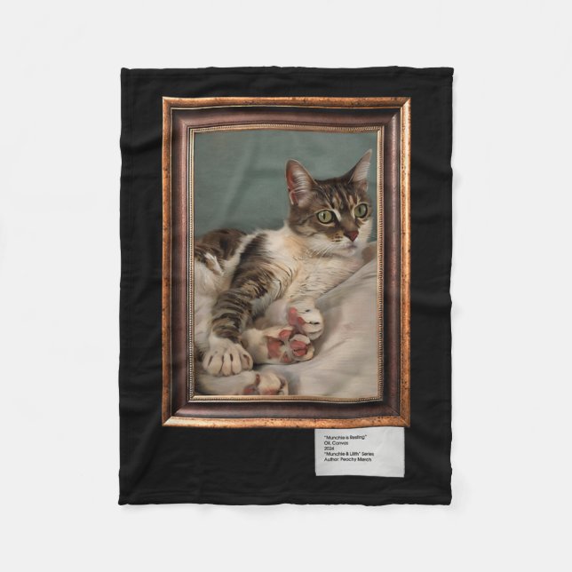 Couverture Polaire Munchie Le Chat Repose - Toile (Devant)