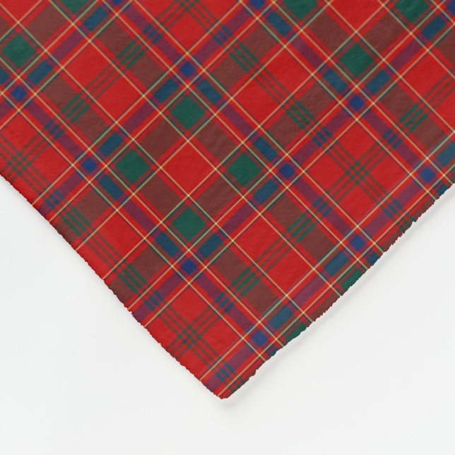 Couverture Polaire Munro Clan rouge vif, bleu et vert Tartan (Coin)