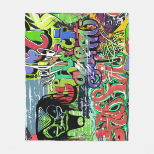 Couverture Polaire Mur de graffitis : Hip hop urbain