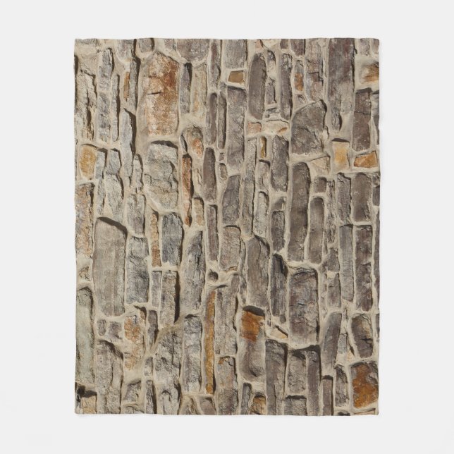 Couverture Polaire Mur en pierre rustique, décoration texturée (Devant)