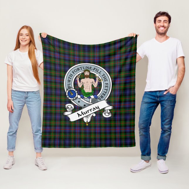 Couverture Polaire Murray d'Atholl Badge Moderne de Clan Tartan Plaid (En situation)