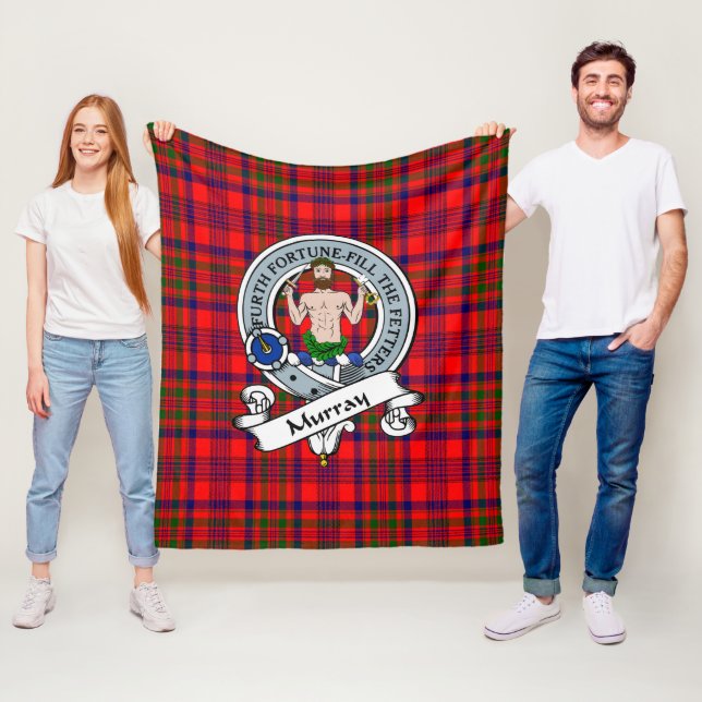 Couverture Polaire Murray de Tulloch Clan Badge Tartan Plaid (En situation)