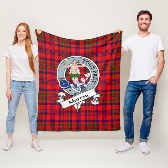 Couverture Polaire Murray Dysart de Tulloch Clan Badge Tartan Plaid (En situation)