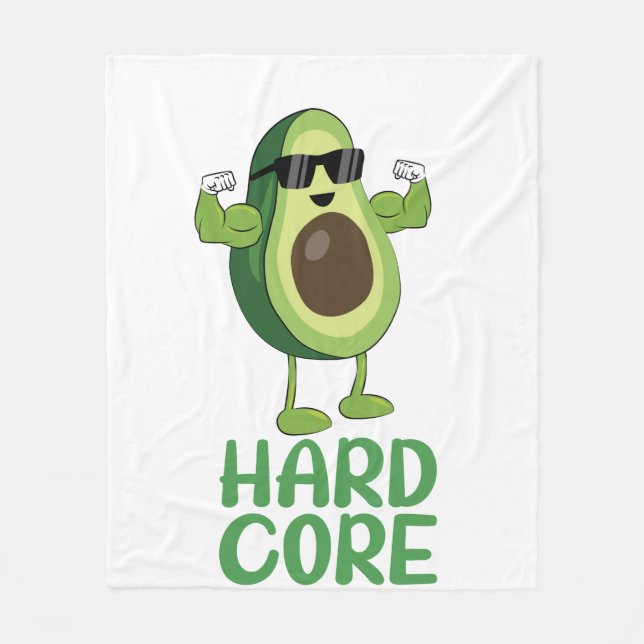Couverture Polaire Musculaire Hardcore Avocado drôle (Devant)