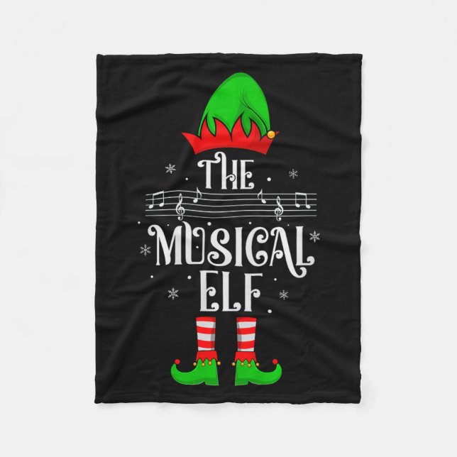 Couverture Polaire Musical Elf Xmas Christmas Matching Family Elf Squ (Devant)