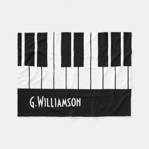 Couverture Polaire Musical Piano Keys Ajouter Votre Nom
