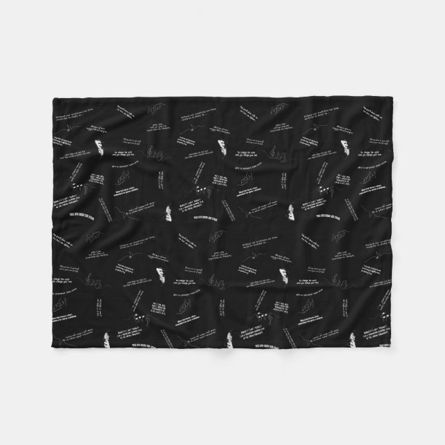 Couverture Polaire Musical Theater Inspirational Quotes Black & White (Devant (Horizontal))