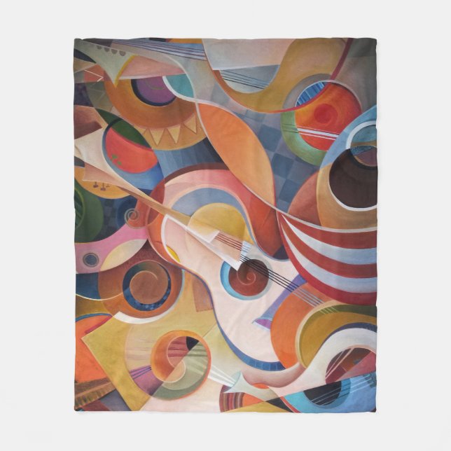 Couverture Polaire Musique artisanale peinture Abstraite (Devant)