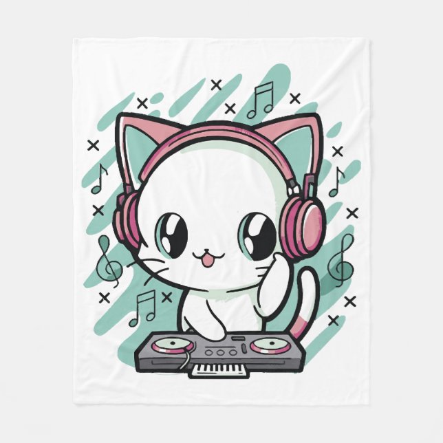 Couverture Polaire musique de chat (Devant)