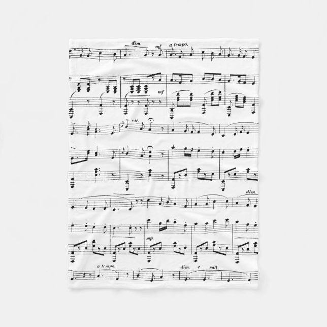 Couverture Polaire Musique en feuille blanche (Devant)