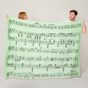 Couverture Polaire Musique en feuille verte