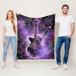 Couverture Polaire Musique guitare romantique - Espace magique