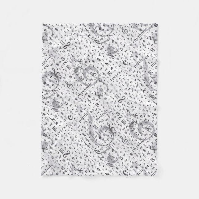 Couverture Polaire Musique Note Motif Thème (Devant)