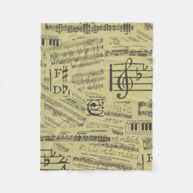 Couverture Polaire musique Note Musique Motif Thème Fleece Blanket (Devant)