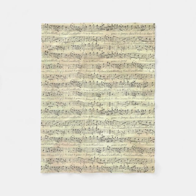 Couverture Polaire musique Note Musique Motif Thème Fleece Blanket (Devant)